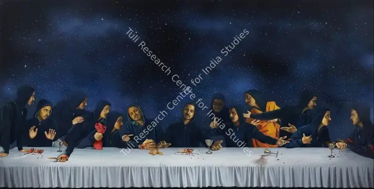 Dash, Pratul (Artist). Last Supper. Acrylic and oil on canvas, 2017 | Painting | EconomicsArt | 00870875