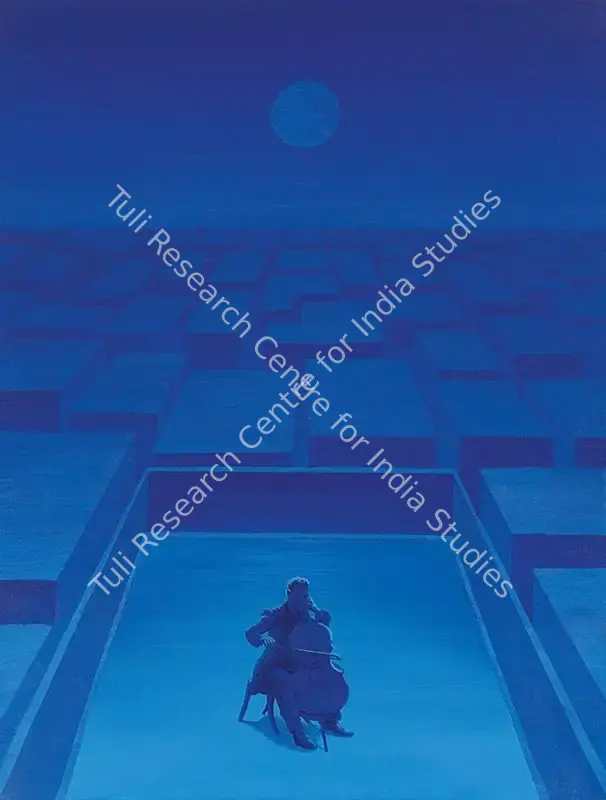 Baruah, Nikhileshwar (Artist). Blues. Acrylic on canvas, 2012 | Painting | FineArts | 00355491