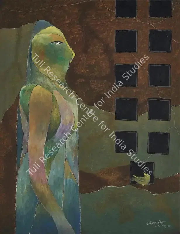 Pyne, Kartick Chandra (Artist). Behind the House. Oil on canvas, 1988 | Painting | FineArts | 00416341