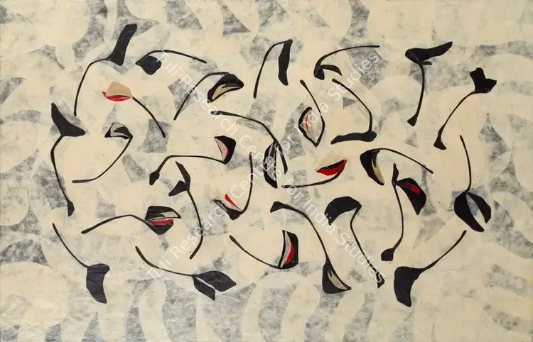 Parekh, Manisha (Artist). Dispersed Fall. Handmade paper on board, 2005 | Painting | FineArts | 00595840