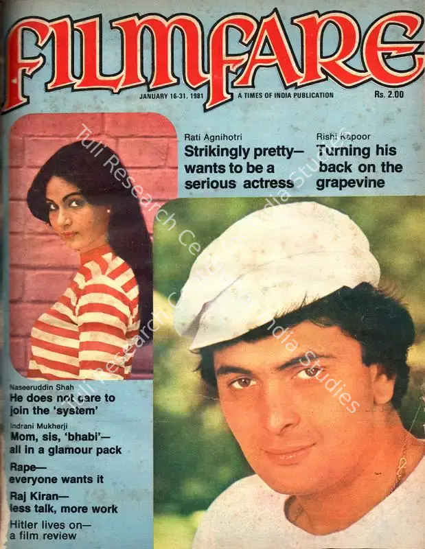 Singh, Bikram (Editor). Filmfare - The Fortnightly Film Magazine. 30(2). Bombay: T P Pithavala, c/o The Times of India, 16 January 1981 | Magazine | CinemaEducation | 00793685