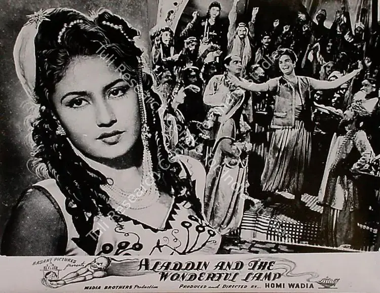 Wadadeker, Anant (Cinematographer), Aladdin Aur Jaadui Chiraag, 1952 | Lobby Card | CinemaEducation | 00829577