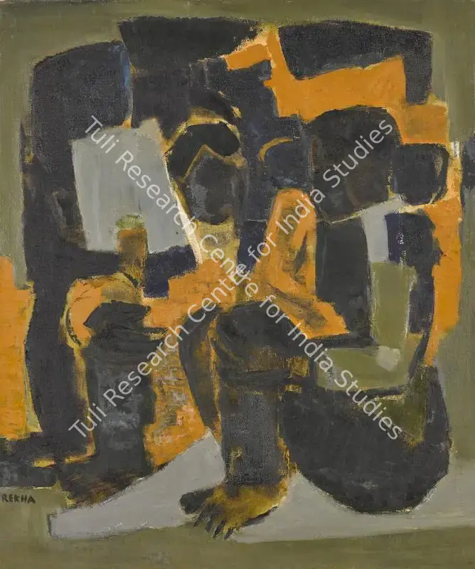 Rao, Rekha (Artist). Mother and Child. Oil on canvas, c. early 1970s | Painting | FineArts | 00417375