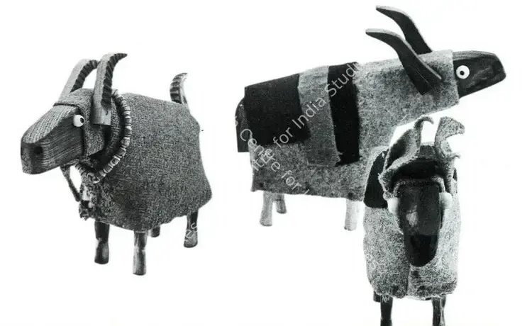 Subramanyan, K.G. (Artist). Buffalo, Goat, Donkey. Wood, Woollen Felt, 1967-68 | K.G. Subramanyan, 2003 | Sculpture | FineArts | 00566312