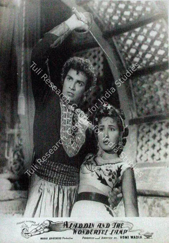 Wadadeker, Anant (Cinematographer), Aladdin Aur Jaadui Chiraag, 1952 | Lobby Card | CinemaEducation | 00829580