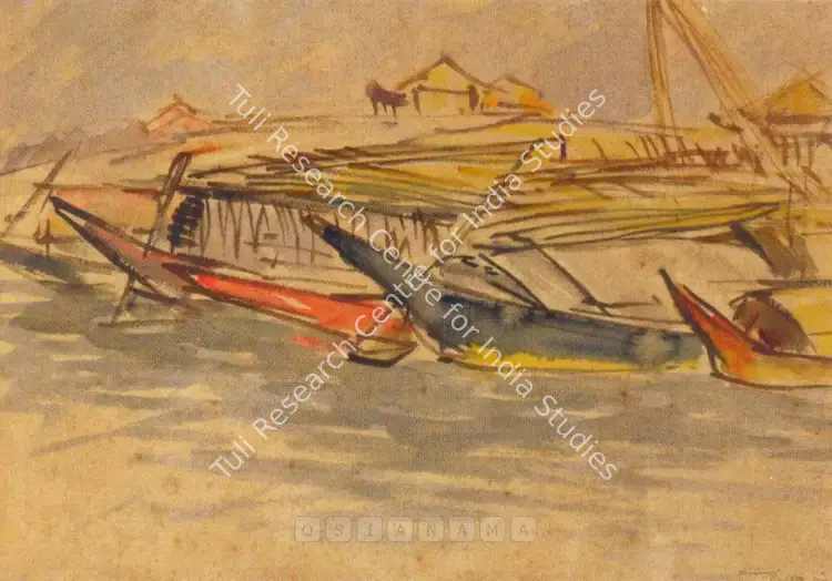Abedin, Zainul (Artist). Untitled (Boats). Ink and watercolour on paper, 1955 | Painting | FineArts | 0022362