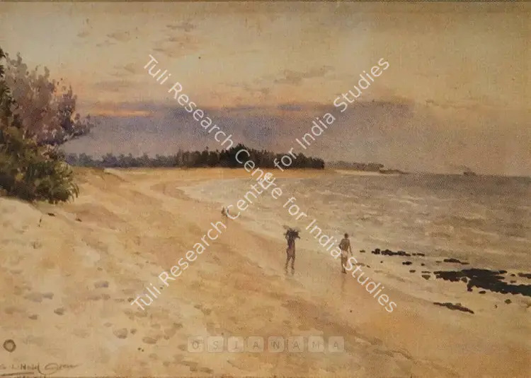 Haldankar, S.L. (Artist). Seashore. Watercolour on paper, 1922 | Painting | FineArts | 00563162
