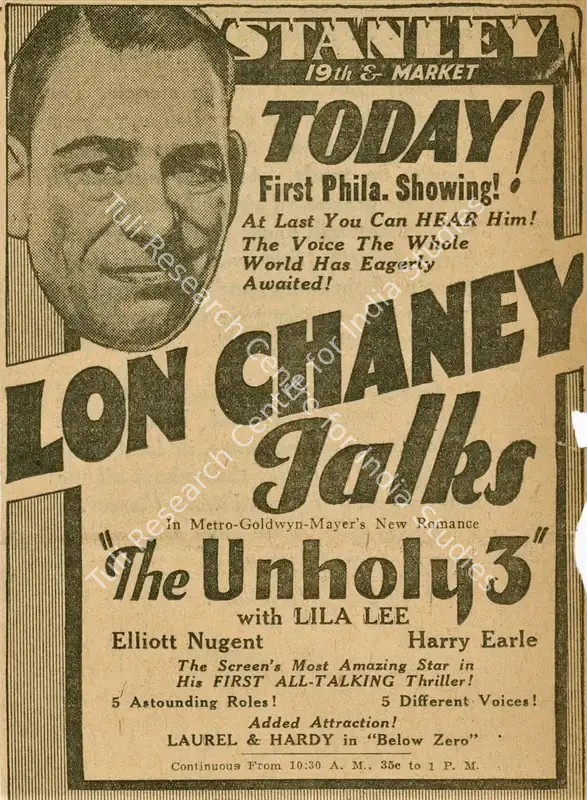 Thalberg, Irving (Producer), The Unholy Three, 1930 | Film Advertisement | CinemaEducation | 00795129