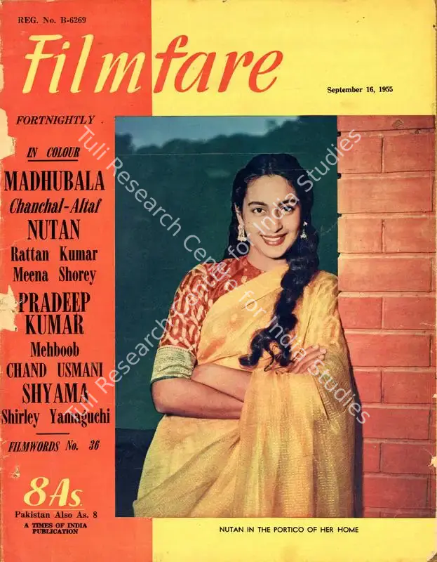 Jain, J.C. (Editor). Filmfare - The Fortnightly Film Magazine. 4(19). Bombay: Pyarelal Sah,  c/o The Times of India, 16 September 1955 | Magazine | CinemaEducation | 00793182