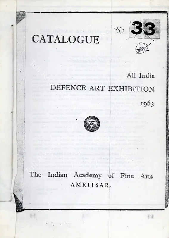 Indian Academy of Fine Arts (Organiser). All India Defence Art Exhibition. Amritsar: The Indian Academy of Fine Arts, 1963 | Group Exhibition Catalogue | FineArts | 00668501
