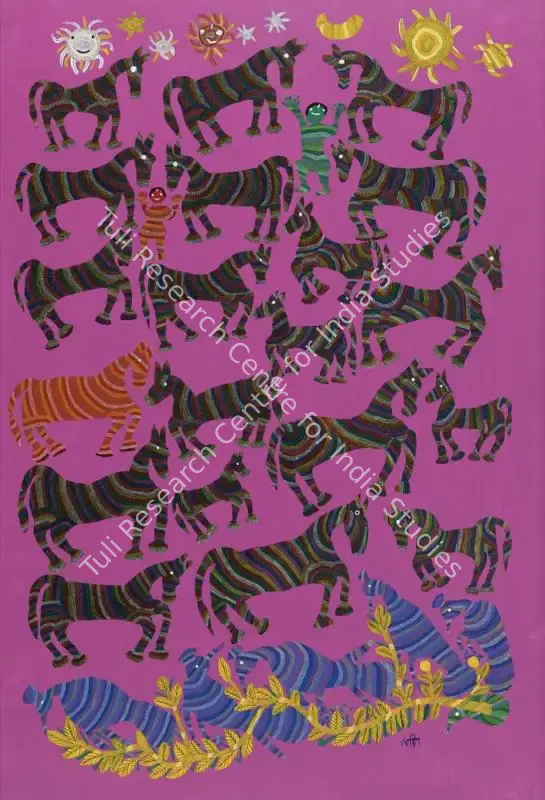 Bai, Lado (Artist). Untitled (Bhil Art). Acrylic on canvas, n.d. | Painting | FineArts | 00417266