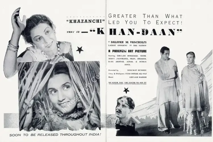 Rizvi, Shaukat Hussain (Director), Khandaan, 1942 | Advertisement, Filmindia, March 1942 | CinemaEducation | 00858446