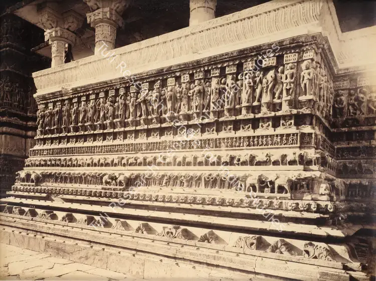 Dayal, Lala Deen (Photographer), Sculptures on lower part of the Jagdish Temple, Udaipur, Rajasthan, n.d. | Antiquarian Photograph | Photography | 00115611