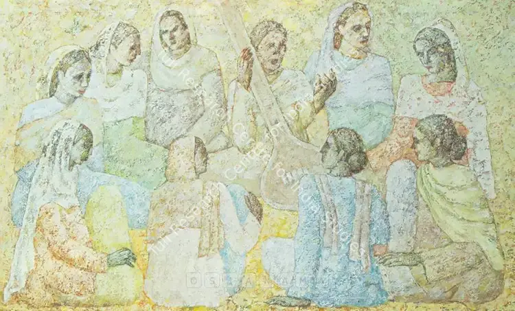 Ali, Imam (Artist). Musical Gathering. Oil on canvas, 1975 | Painting  | 00877749