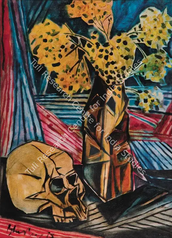Bhaskaran, R.B. (Artist). Untitled (Still-Life with Skull). Oil on canvas, 1975 | Painting  | 00880795