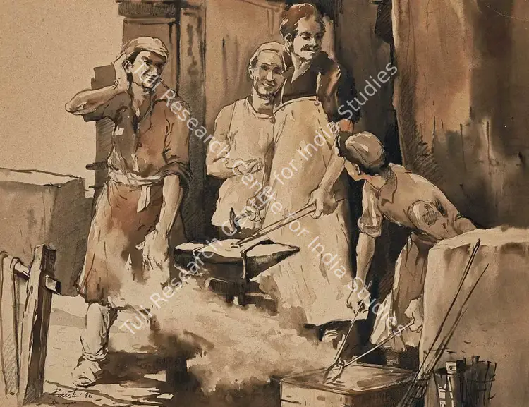 Maity, Paresh (Artist). Das Nagar. Watercolour on paper, 1986 | Painting | FineArts | 00357017