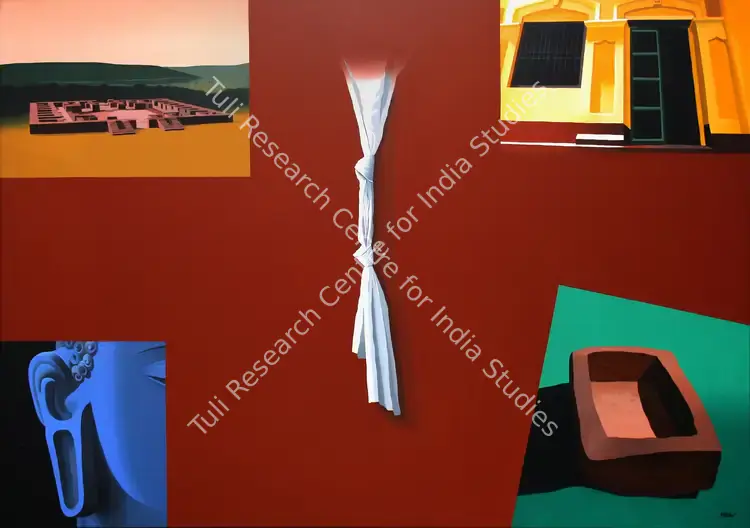 Prasad, Babu Eshwar (Artist). The Flag Is Still, No Wind Blows…. Acrylic on canvas, 2005 | Painting | FineArts | 0022839