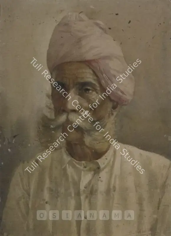 Haldankar, S.L. (Artist). Portrait Of A Man Wearing A Pink Turban. Pencil and Watercolour on paper, 1911 | Painting | FineArts | 00600846