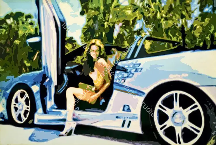Lokhande, Suryakant (Artist). In The Fast Lane. High gloss oil on canvas, 2007 | Painting | FineArts | 00547216