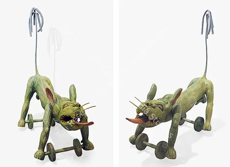 Kumar, Raj (Artist). Lion. Mixed media on wood, 2006 | Sculpture | FineArts | 00756523