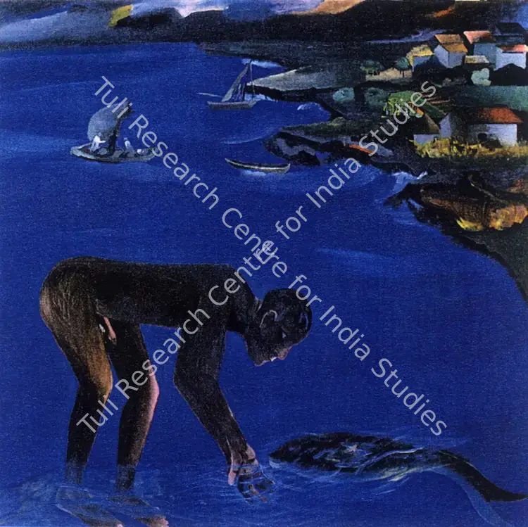 Khakhar, Bhupen (Artist). Fishermen. Oil on canvas, 1987 | Painting | FineArts | 00371034