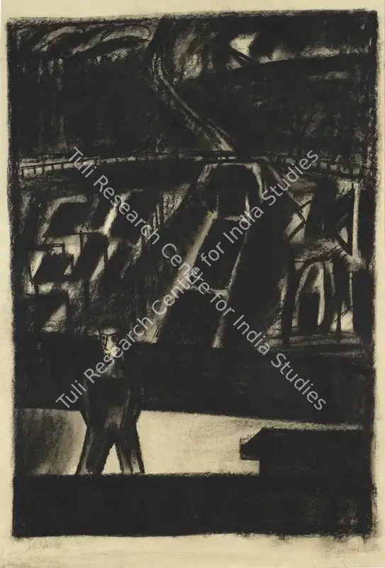 Natesan, Shibu (Artist). Untitled. Charcoal on paper, 1991 | Drawing | EconomicsArt | 00871245