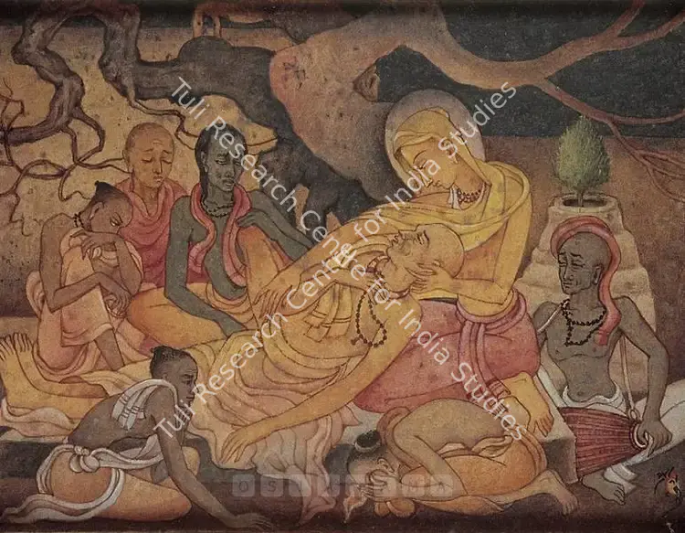 Pal, Pran (Artist). Chaitanya & Death Of Disciple. Tempera, mid 1930s | Painting | FineArts | 00376594