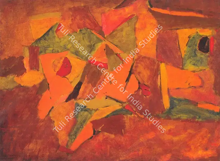 Husain, Shamshad (Artist). Untitled. Oil on canvas, 1971 | Painting | FineArts | 00574737