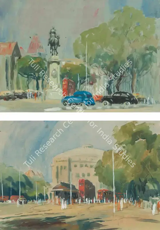 Sadwelkar, Baburao (Artist). Untitled (Kala Ghoda, Mumbai). Watercolour on paper, 1951 | Painting | FineArts | 00645643
