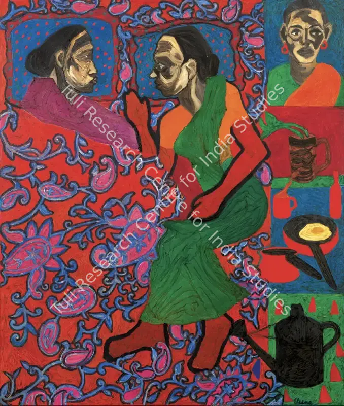 Banik, Eleena (Artist). The Domestic Myth. Mixed media on canvas, n.d. | Painting | FineArts | 00603789