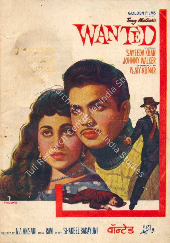 Walker, Tony (Producer), Wanted, 1961 | Song-Synopsis Booklet | CinemaEducation | 00780967