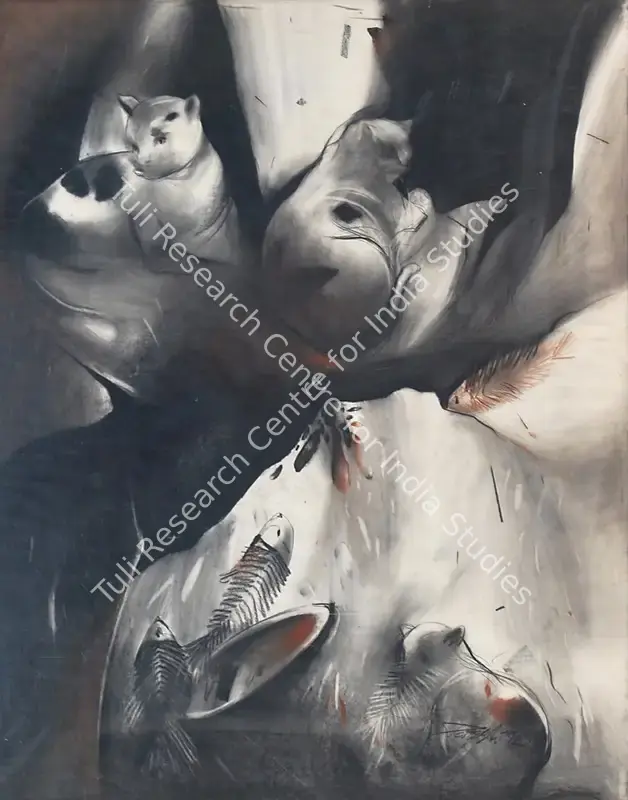 Maity, Paresh (Artist). Untitled. Conte on paper, 1992 | Painting  | 00868685