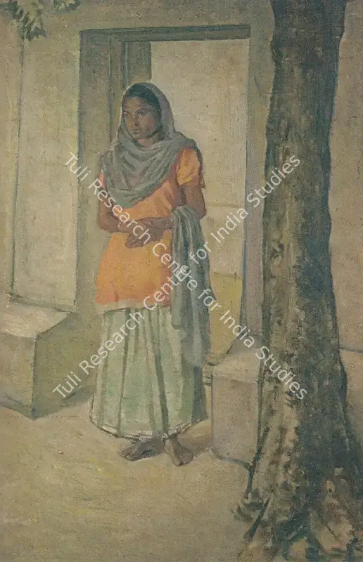 Sen, Sushil (Artist). Waiting. Oil on board, n.d. | Painting | FineArts | 00375595