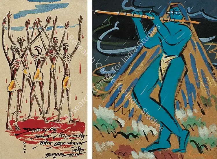 Pal, Pran (Artist). Flutist. Watercolour on cardpaper, 1969 | Painting | FineArts | 00373312