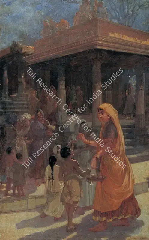 Taskar, L.N. (Artist). Giving Alms Before the Temple. Oil on canvas, c.1933 | Painting | FineArts | 00373033