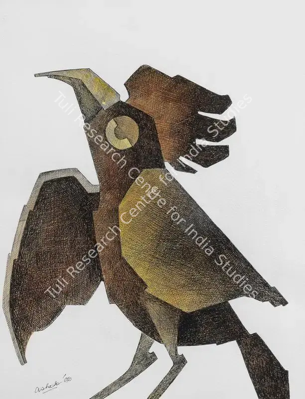 Bhowmick, Ashok (Artist). Untitled (Bird). Mixed media on card, 2004 | Painting | FineArts | 00419267