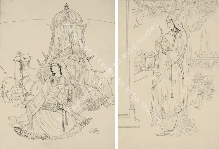 Chughtai, M.A.R. (Artist). Studies. Pencil on paper, c.1927 | Drawing  | 00879814