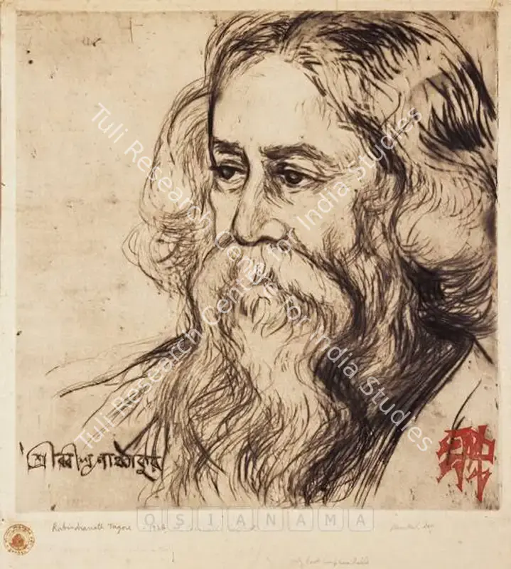 Dey, Mukul (Artist). Portrait Of Rabindranath Tagore. Drypoint, 1926 | Drawing  | 00877593