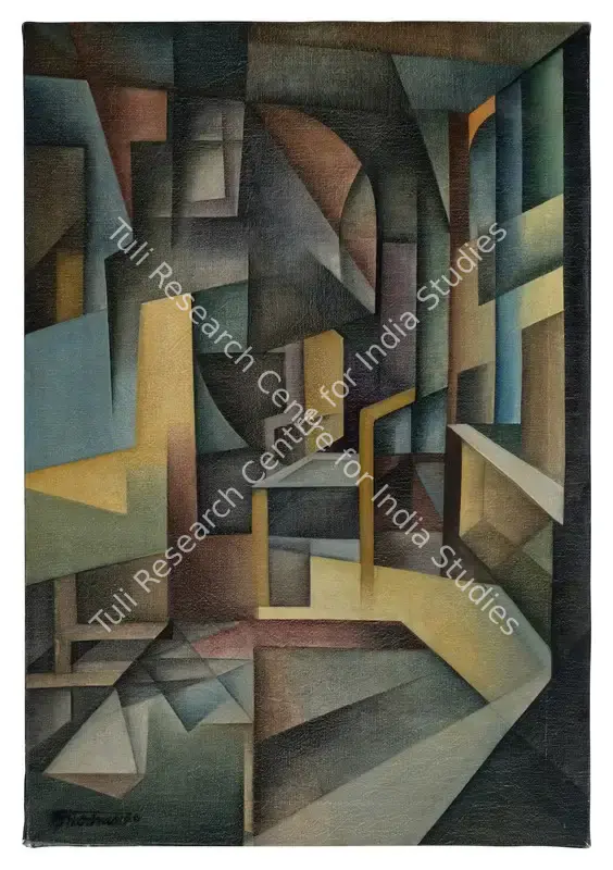 Sharma, Mohan (Artist). Interior. Oil on canvas, c.1966 | Painting | FineArts | 00363066