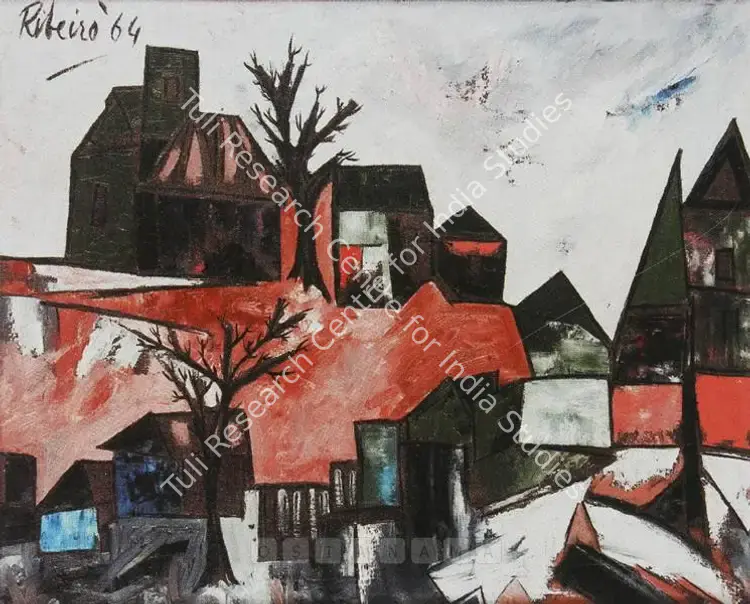 Ribeiro, Lance (Artist). Landscape With Trees. Oil on canvas, 1964 | Painting | FineArts | 00598147