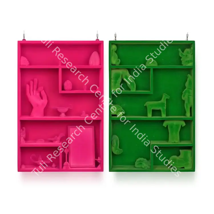 G., Arunkumar H. (Artist). Still Life In Green. Wood, found objects and nyloflock, 2004 | Sculpture | FineArts | 00755151
