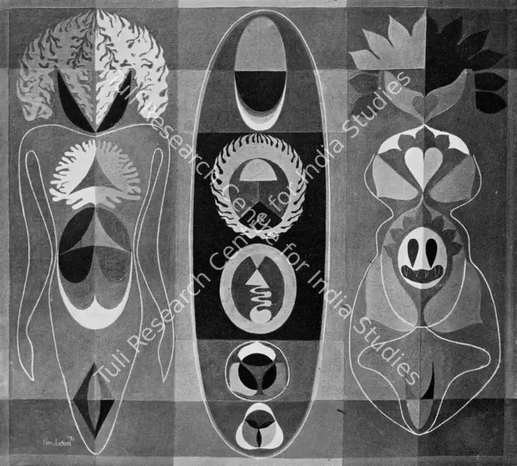 Haridasan, K.V. (Artist). Nirvriti Yantra-I. Oil on canvas, 1970 | Lalit Kala Contemporary, April-September 1971 | Painting | FineArts | 00535218