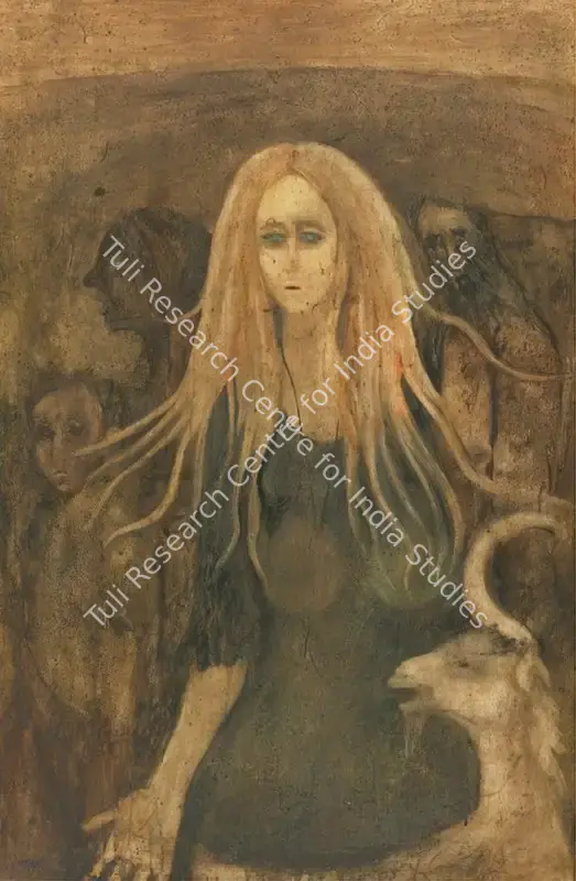 Menon, Anjolie Ela (Artist). Untitled (Madonna Of Merriweather Road). Oil on masonite board, 1976 | Painting | FineArts | 00646159