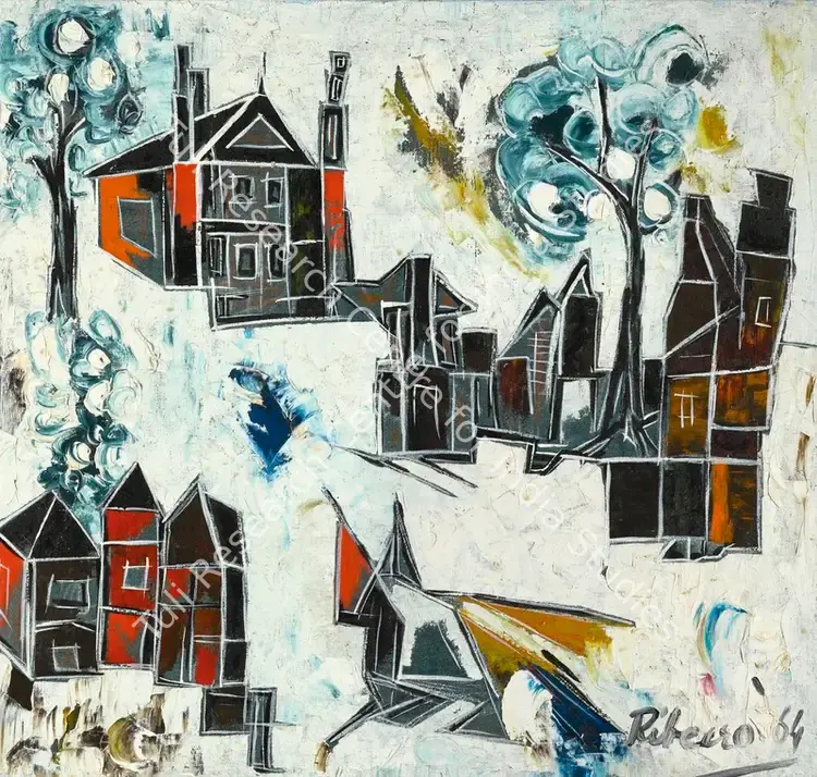 Ribeiro, Lance (Artist). Untitled (White Landscape). Oil and polyvinyl acetate on canvas, 1964 | Painting | FineArts | 00642384