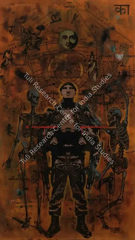 Parmar, Maganlal (Artist). Caput Mortum -7. Acrylic and transfers on arches paper, 2008 | Painting | FineArts | 00330830