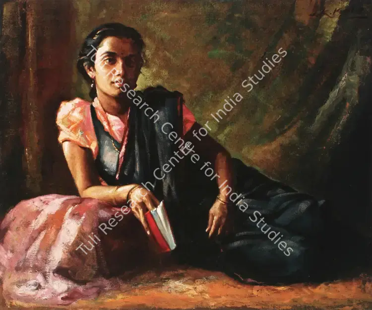 Kale, S.K. (Artist). Lovely Chapter. Oil on canvas, 1945 | Painting | FineArts | 0023719