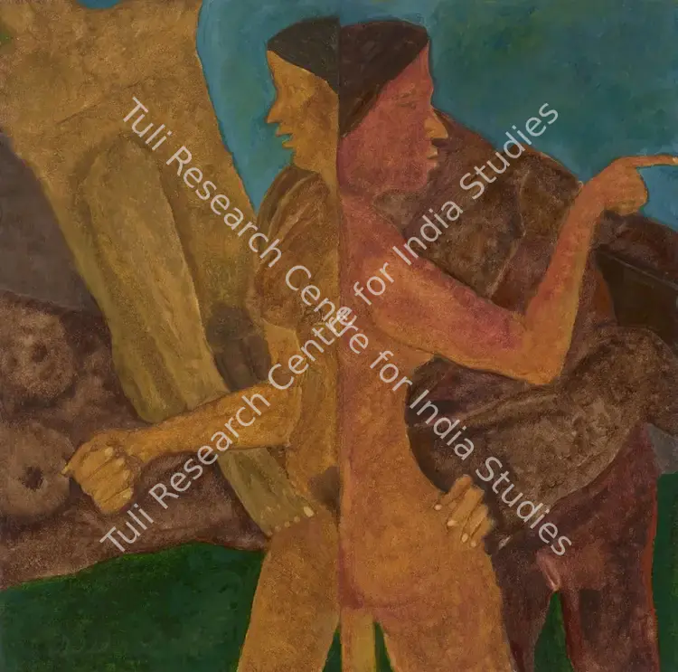 Husain, Shamshad (Artist). Untitled (Figures). Oil on canvas, 1990 | Painting | FineArts | 00416620