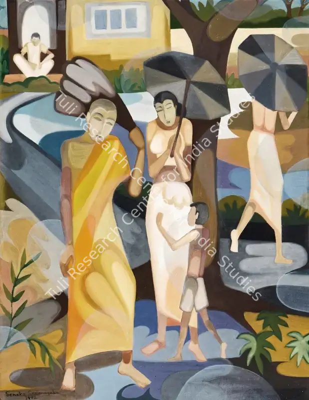 Senanayake, Senaka (Artist). Rainy Day in the Village. Oil on canvas, 1982 | Painting | EconomicsArt | 00872725