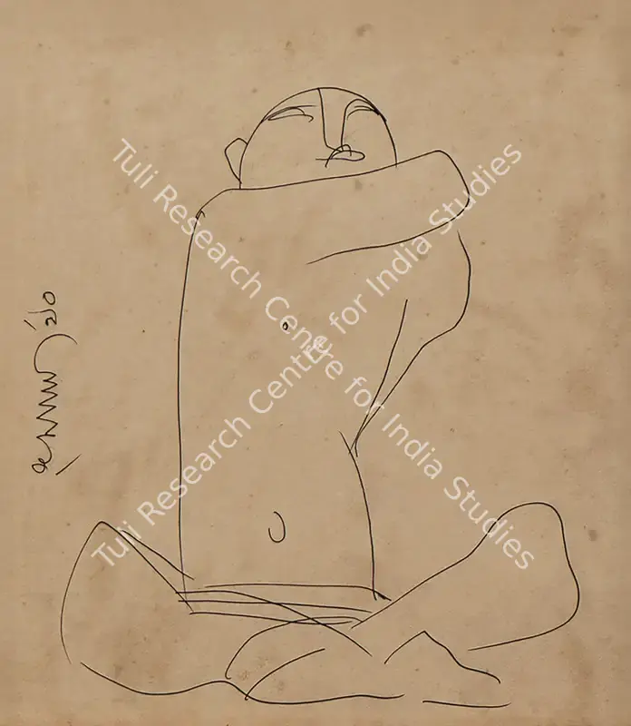 Bandopadhyay, Ramananda (Artist). Untitled. Ink on paper, 1990 | Drawing | EconomicsArt | 00873032