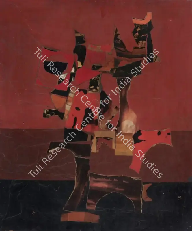 Pasricha, R.N. (Artist). Untitled. Enamel and collage on board, n.d. | Collage | EconomicsArt | 00869174
